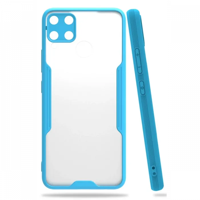 Newface Realme C15 Kılıf Platin Silikon - Mavi