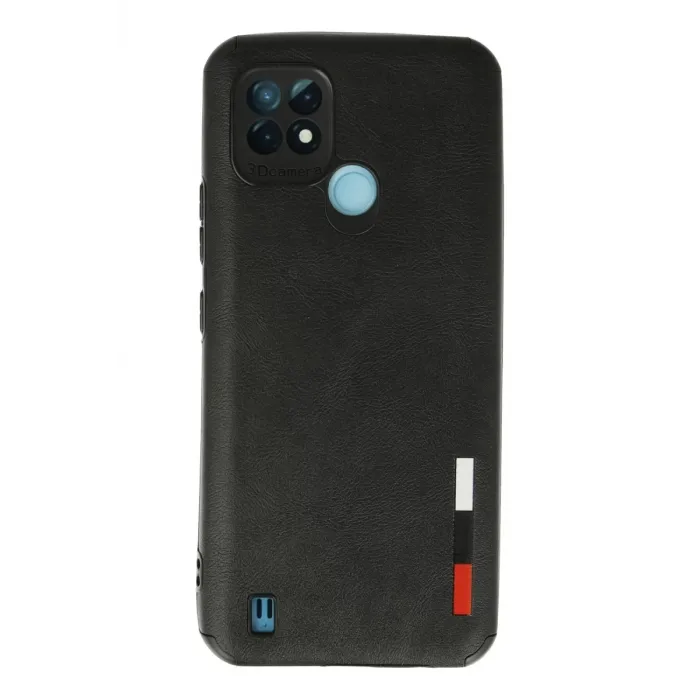 Newface Realme C21 Kılıf Loop Deri Silikon - Siyah