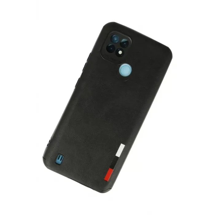 Newface Realme C21 Kılıf Loop Deri Silikon - Siyah