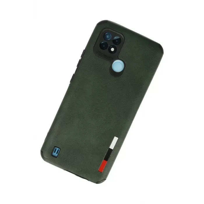 Newface Realme C21 Kılıf Loop Deri Silikon - Yeşil