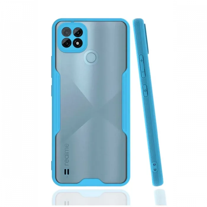 Newface Realme C21 Kılıf Platin Silikon - Mavi