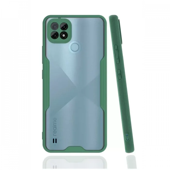 Newface Realme C21 Kılıf Platin Silikon - Yeşil