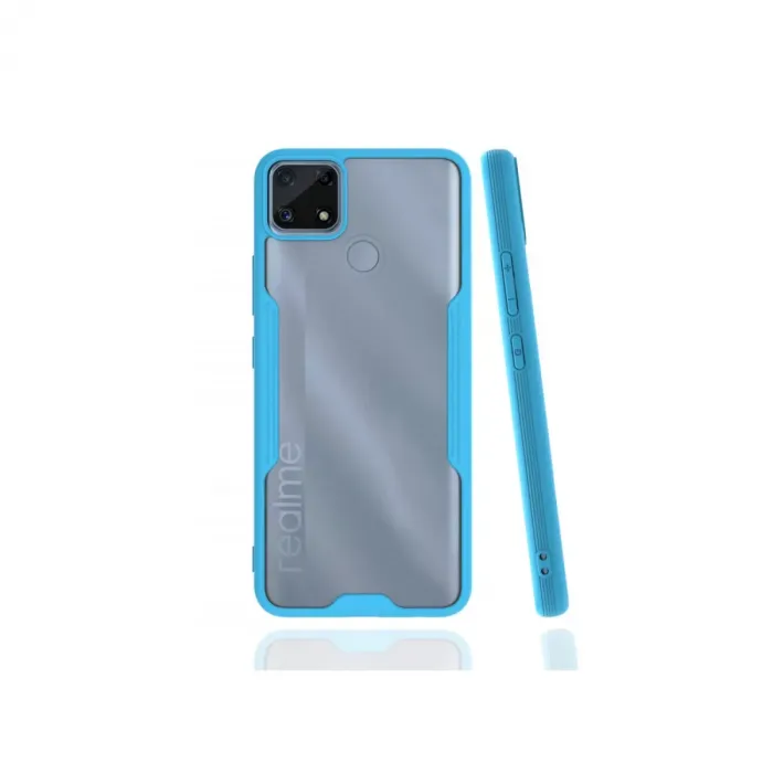 Newface Realme C25 Kılıf Platin Silikon - Mavi