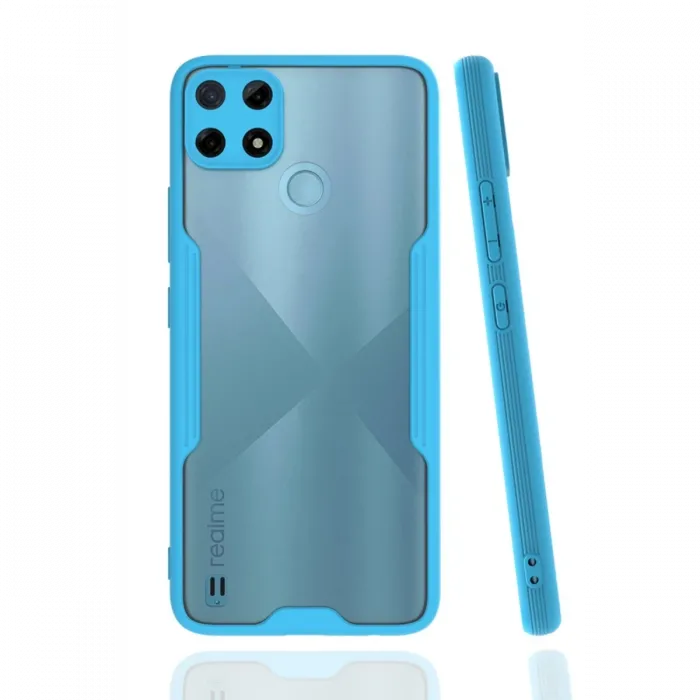 Newface Realme C25Y Kılıf Platin Silikon - Mavi