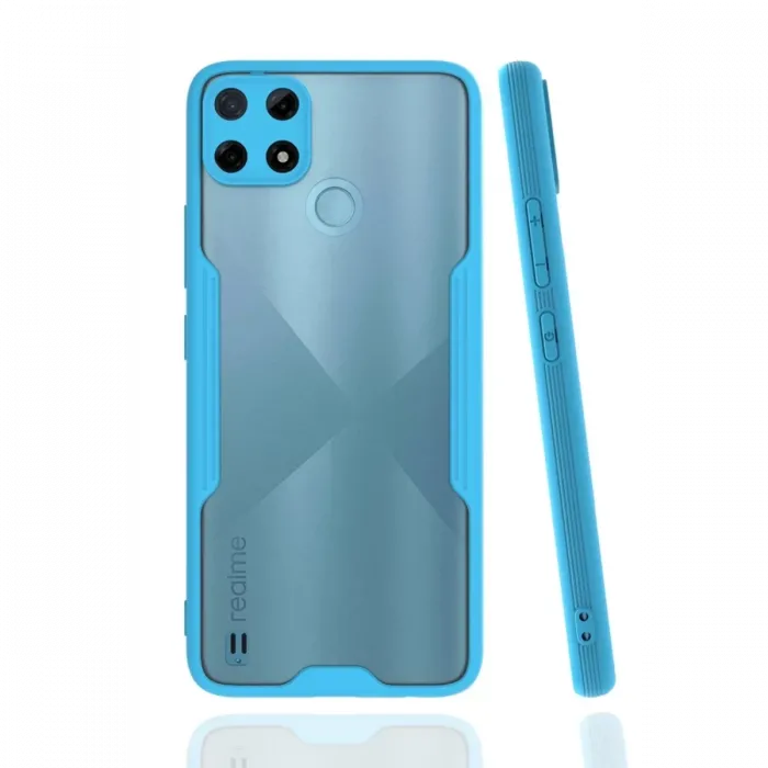 Newface Realme C25Y Kılıf Platin Silikon - Mavi