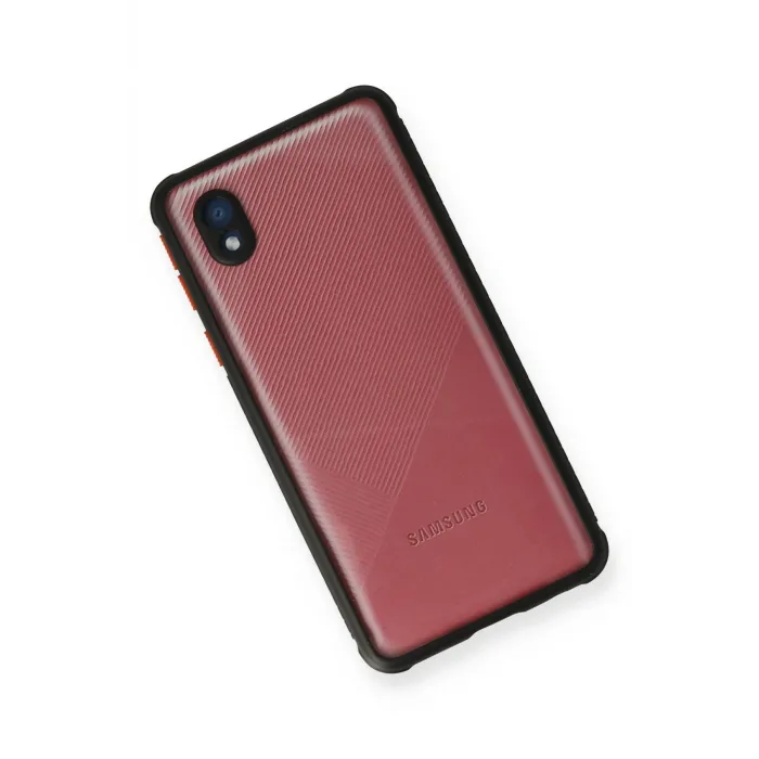Newface Samsung Galaxy A01 Core Kılıf Miami Şeffaf Silikon - Siyah