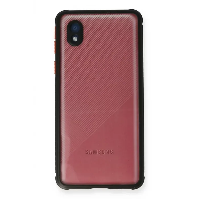 Newface Samsung Galaxy A01 Core Kılıf Miami Şeffaf Silikon - Siyah