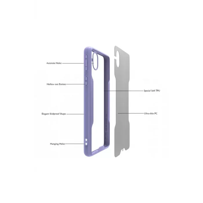 Newface Samsung Galaxy A01 Core Kılıf Platin Silikon - Kırmızı