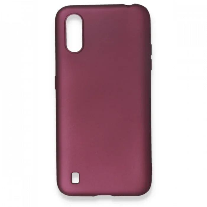 Newface Samsung Galaxy A01 Kılıf First Silikon - Mürdüm