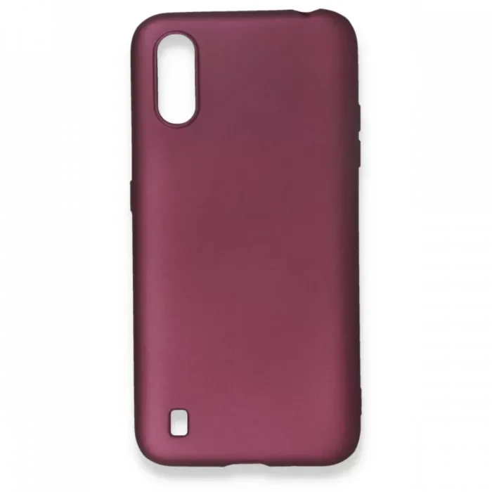 Newface Samsung Galaxy A01 Kılıf First Silikon - Mürdüm