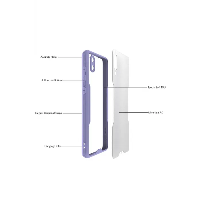 Newface Samsung Galaxy A02 Kılıf Platin Silikon - Mavi