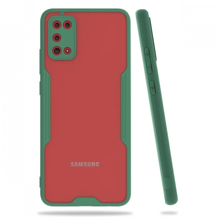 Newface Samsung Galaxy A02S Kılıf Platin Silikon - Yeşil