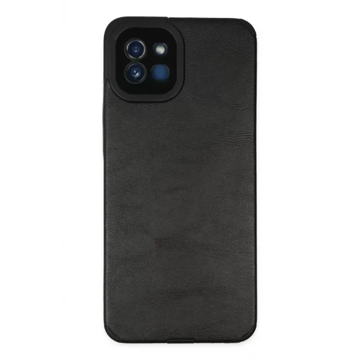 Newface Samsung Galaxy A03 Kılıf Loop Deri Silikon - Siyah