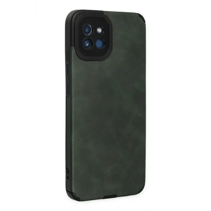 Newface Samsung Galaxy A03 Kılıf Loop Deri Silikon - Yeşil