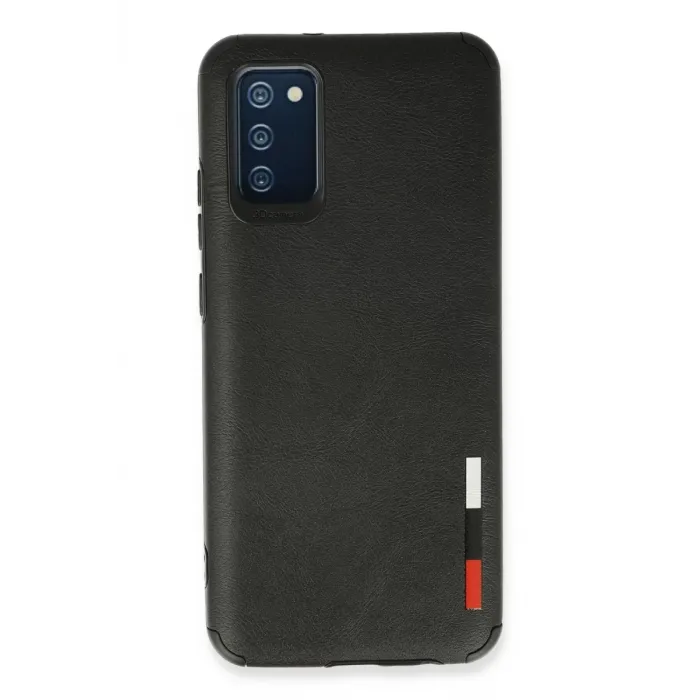 Newface Samsung Galaxy A03S Kılıf Loop Deri Silikon - Siyah
