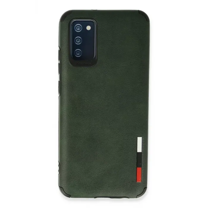 Newface Samsung Galaxy A03S Kılıf Loop Deri Silikon - Yeşil