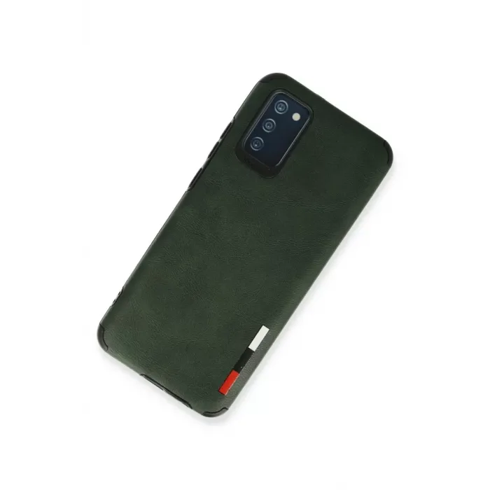Newface Samsung Galaxy A03S Kılıf Loop Deri Silikon - Yeşil
