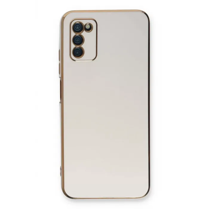 Newface Samsung Galaxy A03S Kılıf Volet Silikon - Beyaz
