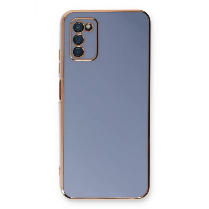 Newface Samsung Galaxy A03S Kılıf Volet Silikon - Mavi