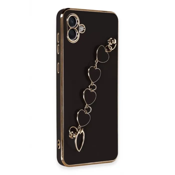 Newface Samsung Galaxy A04E Kılıf Esila Silikon - Siyah