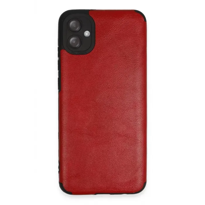 Newface Samsung Galaxy A04E Kılıf Loop Deri Silikon - Kırmızı