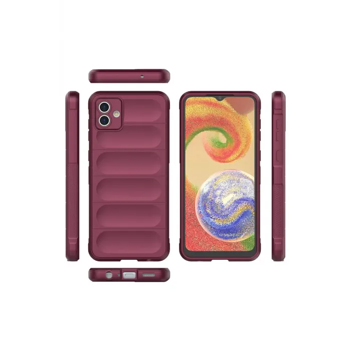 Newface Samsung Galaxy A04E Kılıf Optimum Silikon - Bordo