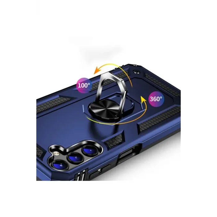 Newface Samsung Galaxy A04S Kılıf Sofya Yüzüklü Silikon Kapak - Siyah