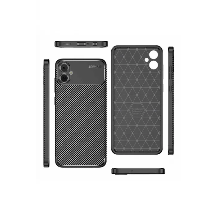 Newface Samsung Galaxy A05 Kılıf Auto Focus Karbon Kapak - Siyah