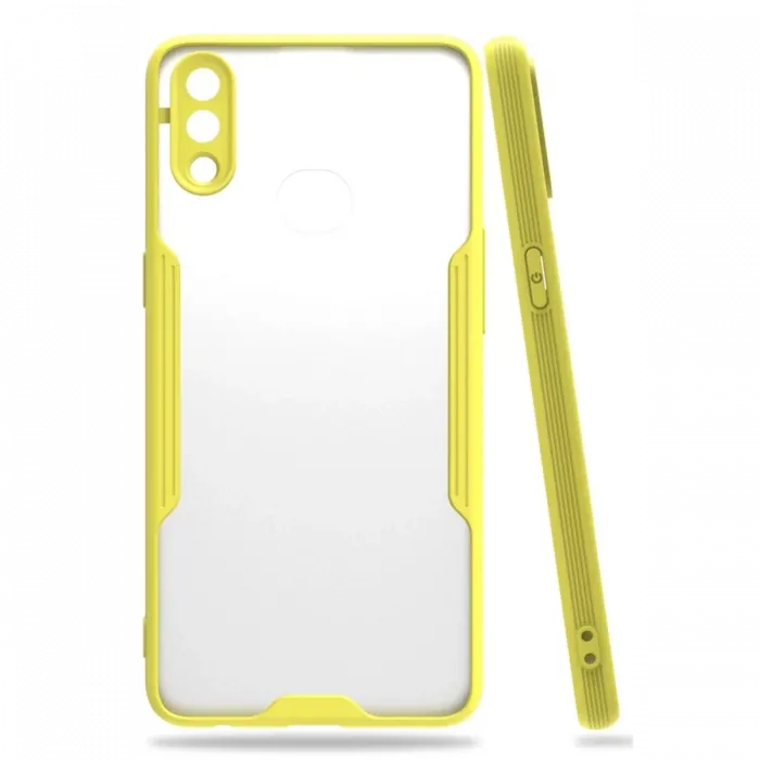 Newface Samsung Galaxy A10S Kılıf Platin Silikon - Sarı
