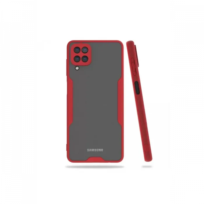 Newface Samsung Galaxy A22 Kılıf Platin Silikon - Kırmızı