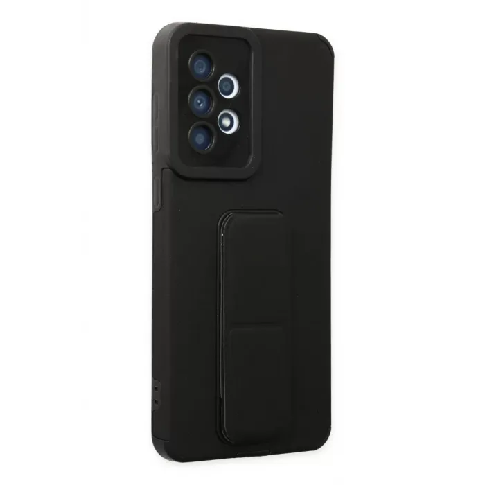 Newface Samsung Galaxy A33 5G Kılıf Mega Standlı Silikon - Siyah
