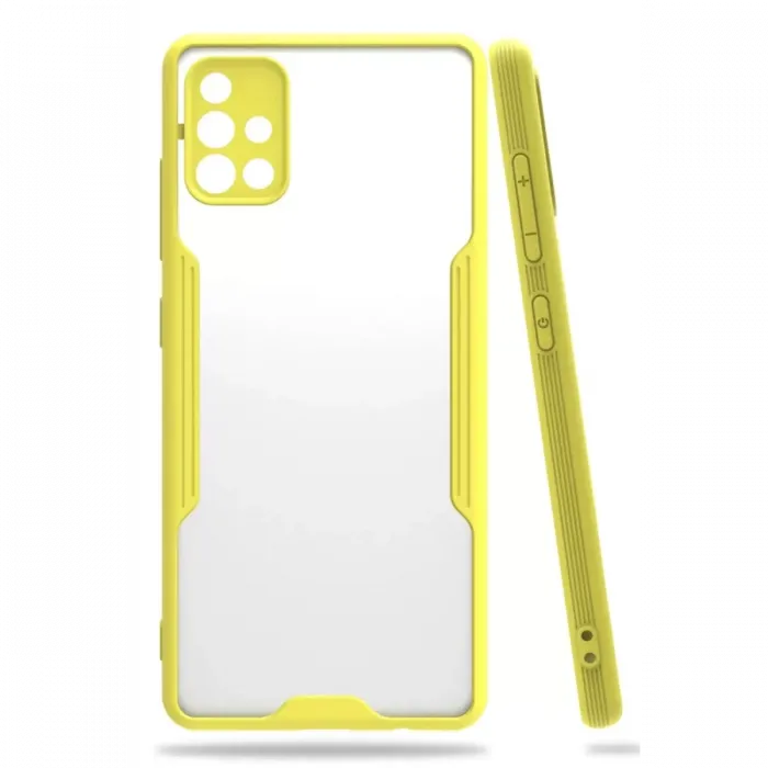 Newface Samsung Galaxy A71 Kılıf Platin Silikon - Sarı