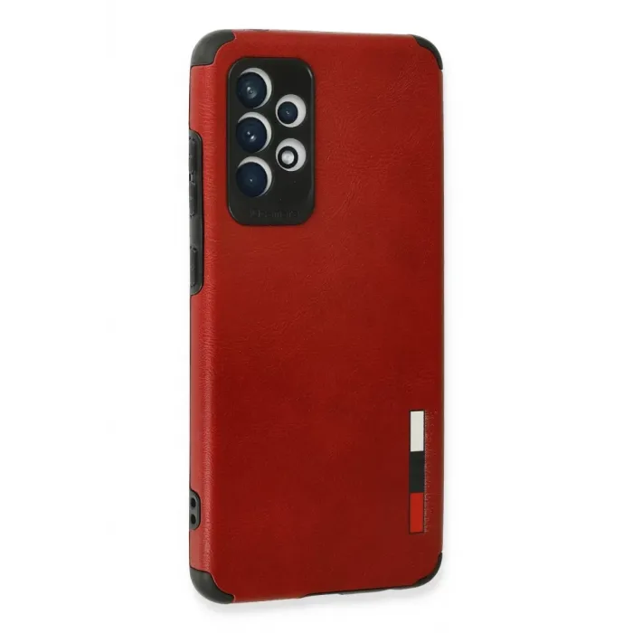 Newface Samsung Galaxy A72 Kılıf Loop Deri Silikon - Kırmızı