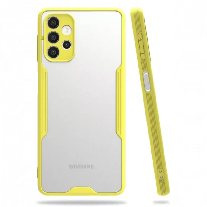 Newface Samsung Galaxy A72 Kılıf Platin Silikon - Sarı