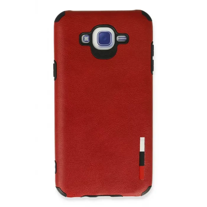 Newface Samsung Galaxy J7 Kılıf Loop Deri Silikon - Kırmızı