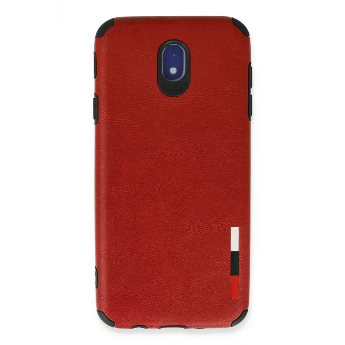 Newface Samsung Galaxy J7 Pro / J730 Kılıf Loop Deri Silikon - Kırmızı