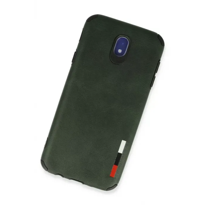 Newface Samsung Galaxy J7 Pro / J730 Kılıf Loop Deri Silikon - Yeşil
