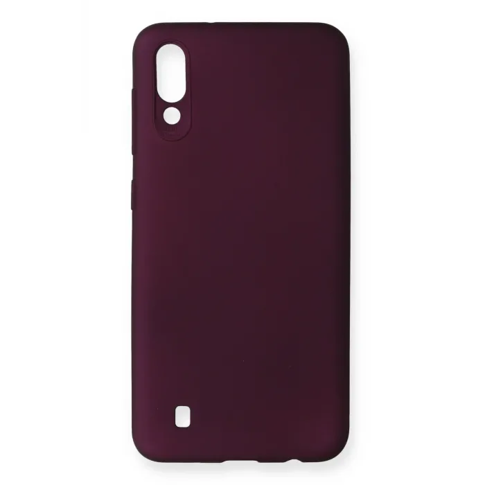 Newface Samsung Galaxy M10 Kılıf First Silikon - Mürdüm