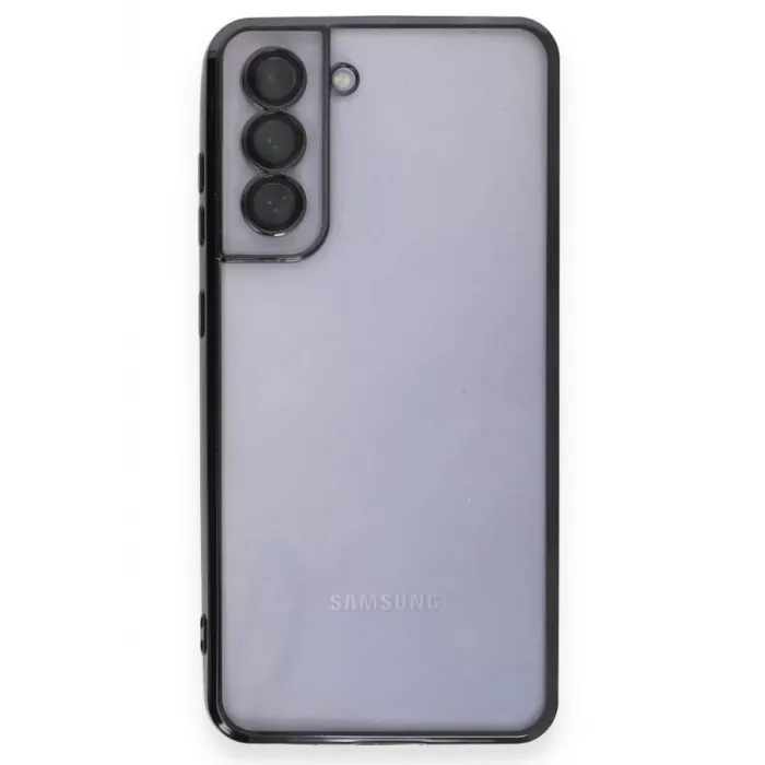 Newface Samsung Galaxy S21 FE Kılıf Razer Lensli Silikon - Siyah