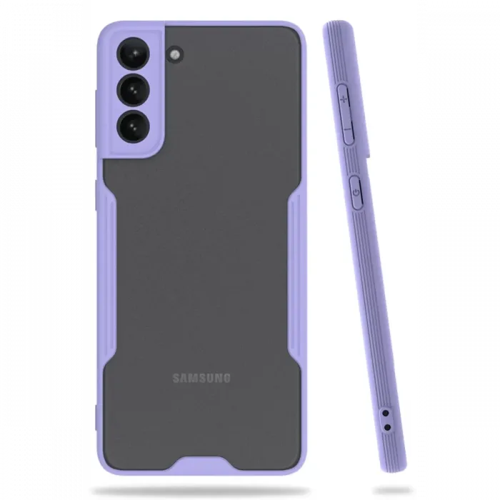 Newface Samsung Galaxy S21 Plus Kılıf Platin Silikon - Lila