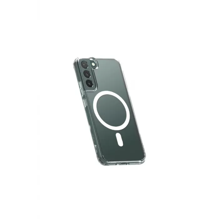 Newface Samsung Galaxy S22 Kılıf Magneticsafe Şeffaf Silikon - Şeffaf