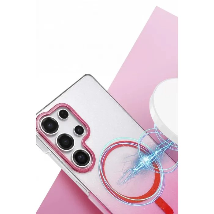 Newface Samsung Galaxy S23 Ultra Glossy Magsafe Kapak - Mor