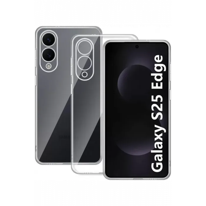 Newface Samsung Galaxy S25 Edge Kılıf Lüx Şeffaf Silikon
