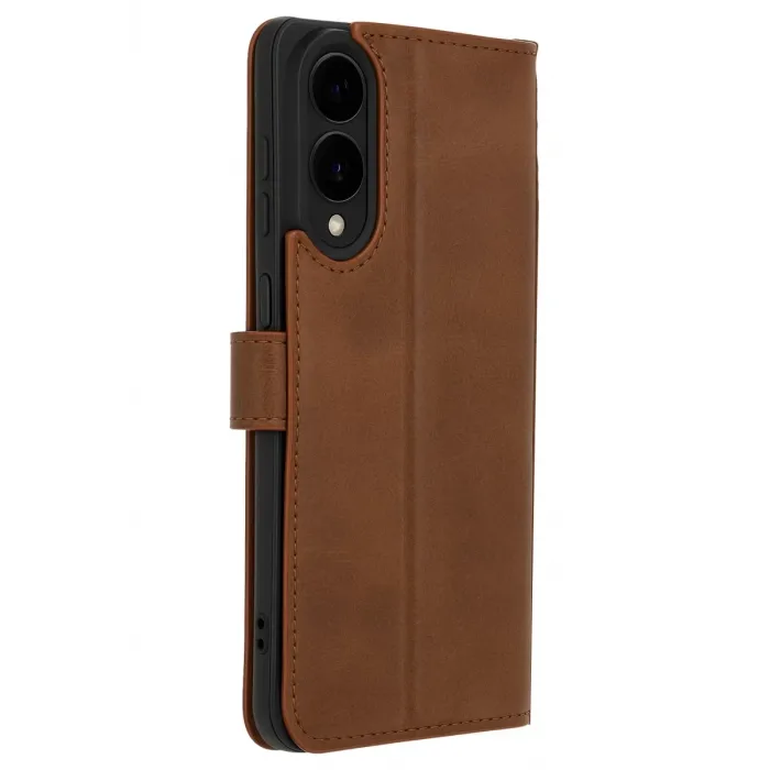 Newface Samsung Galaxy S25 Edge Trend S Plus Kapaklı Kılıf - Taba