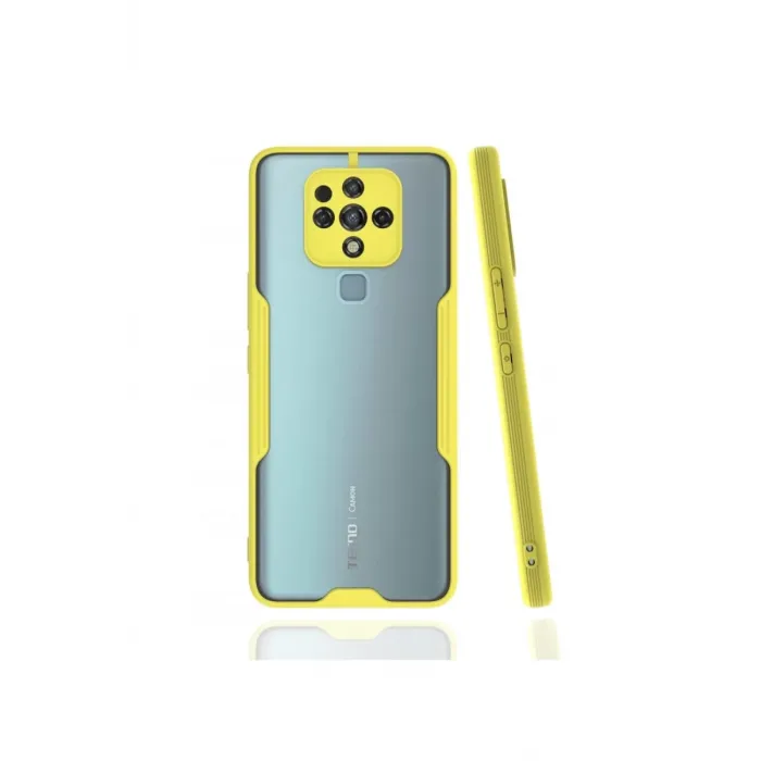 Newface Tecno Camon 16 Kılıf Platin Silikon - Sarı
