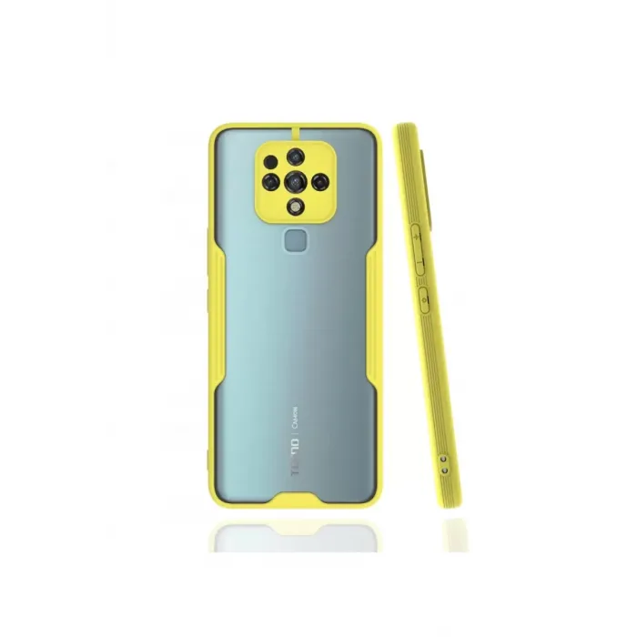 Newface Tecno Camon 16 Kılıf Platin Silikon - Sarı