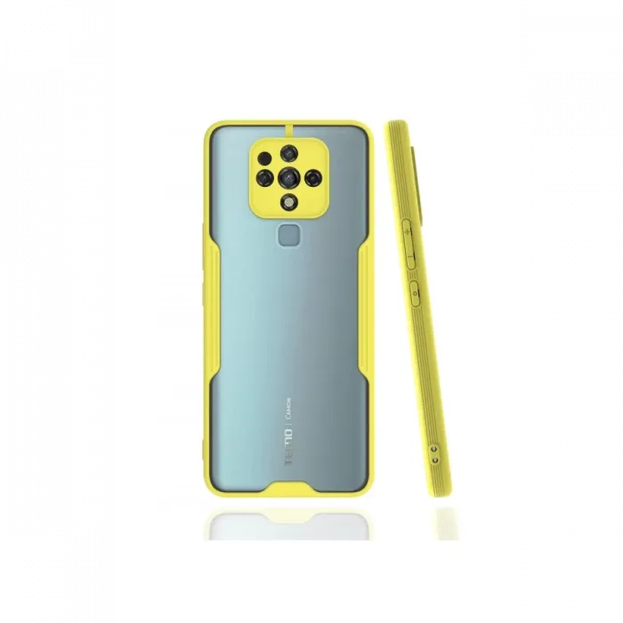 Newface Tecno Camon 16 Kılıf Platin Silikon - Sarı