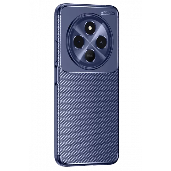 Newface Tecno Spark 30 Kılıf Auto Focus Karbon Kapak - Lacivert