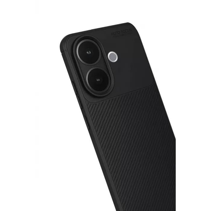 Newface Vivo V60 Lite Auto Focus Karbon Kapak - Siyah