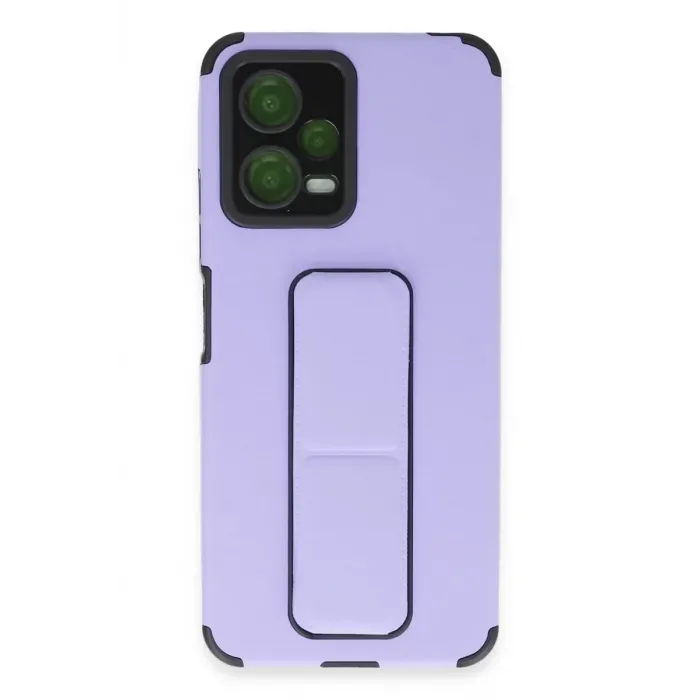 Newface Xiaomi Poco X5 5G Kılıf Mega Standlı Silikon - Lila